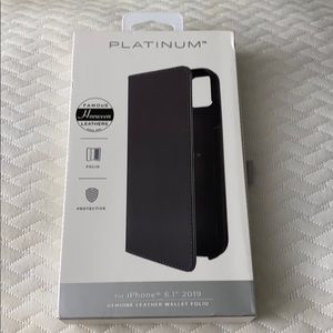 Platinum Genuine leather wallet folio